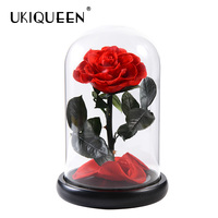 Vente en gros UKIQUEEN Fleurs éternelles conservées pour toujours Roses dans un dôme en verre Led pour la Saint Valentin