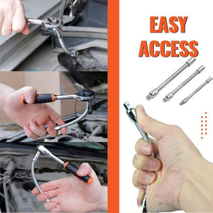 Juego de 3 varillas de extensión elásticas flexibles universales para llave de carraca de 1/4'', 3/8'' y 1/2'' - Product Image 3