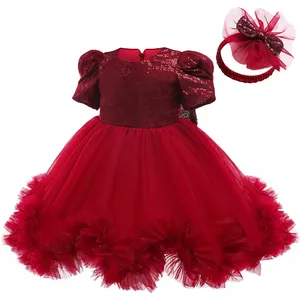 1Years Flower Girl Party Dress Kids Princess Birthday Party Wear