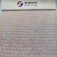 Tissu à paillettes de broderie en maille 100% polyester 60g/m2 pour robes de mariée, vente de luxe