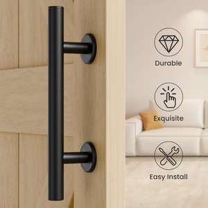 Poignée de porte coulissante invisible encastrée double face, noir mat, 11,81 pouces, <span class=keywords><strong>en</strong></span> alliage de zinc robuste <span class=keywords><strong>pour</strong></span> portail et placard - Product Image 3