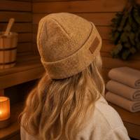 Chapeau de sauna classique en laine, pliable, en feutre, taille universelle, protection de la tête pour l'expérience sauna, ensemble cadeau, fournitures