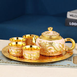 Service à thé Kung Fu en métal de style nordique, pour la maison, tasse de maître, infuseur à thé, théière, cadeau, nouveau <span class=keywords><strong>pichet</strong></span> à eau froide portable, plateau à thé sec - Product Image 1