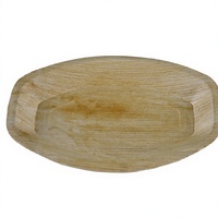 Plateau de service ovale en feuille de palmier de 12 pouces, robuste, jetable, biodégradable, écologique, pour mariage, camping, nourriture