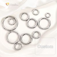 Anneau à ressort multi-tailles en acier inoxydable 316L YIMEILI, anneau de suspension pour sac, porte-clés, accessoires de connexion pour bijoux DIY