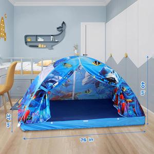 Tente de lit pour enfants Hot Sale Twin Play Baby Toddlers Dream Playhouse Blue Ocean, compatible avec la plupart des lits d'enfants - Product Image 3