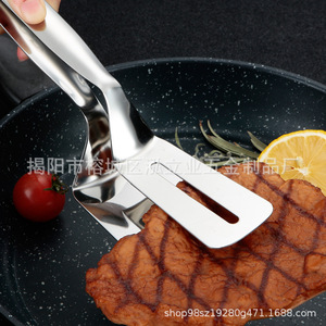 304 Stainless Steel Food Grade Tongs Steak Fish Kitchen Pancake Spatula Oven Safe Hand Wash Only Jieyang Made - Product Image 2