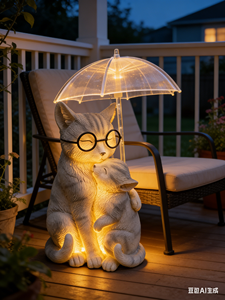 Decoración de Gato con Luces LED Solares para Jardín, Pequeña, Resistente al Agua, Certificada por CE, RoHS y FCC, Ideal para Regalos de Supermercado, Jardín y Festividades - Product Image 2
