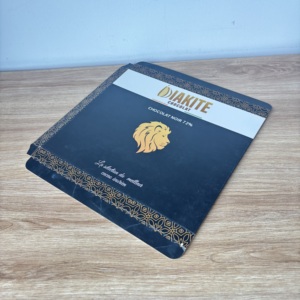 Meilleure boîte en papier d'emballage de <span class=keywords><strong>barre</strong></span> <span class=keywords><strong>chocolatée</strong></span> personnalisée de luxe avec logo <span class=keywords><strong>lion</strong></span> en feuille d'or pour cadeau haut de gamme et présentation en magasin - Product Image 2