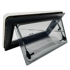 Fenêtre à charnières noire 500*300mm pour caravane avec rideau et <span class=keywords><strong>moustiquaire</strong></span> pour remplacement de caravane, camping-car et conversion de fourgonnette - Product Image 4