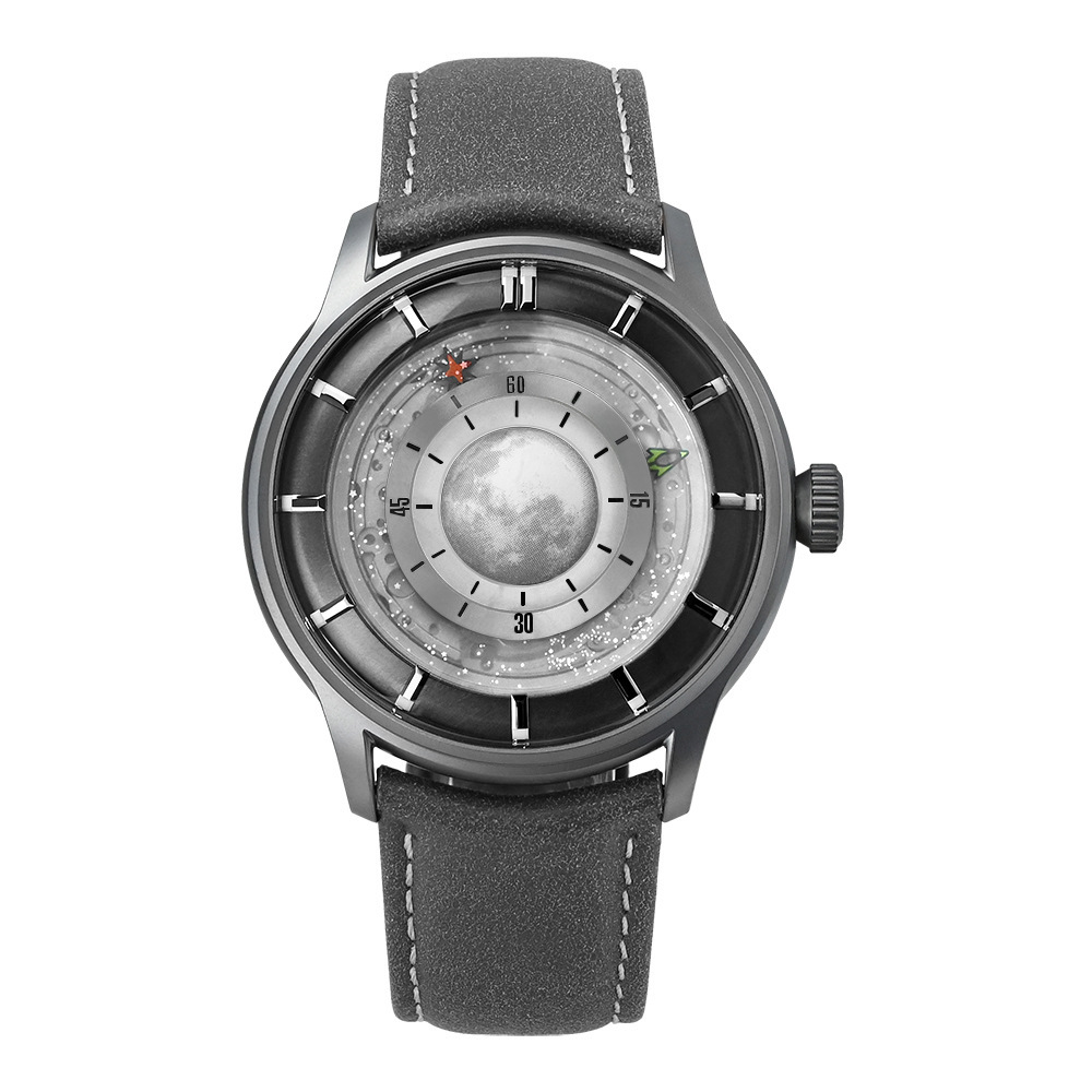 New Leather Strap Mechanical Watch - Men's Personalized Creative Luminous Lunar Watch For Luxury And Fashion - Watch