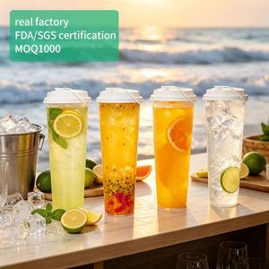 Vaso de Plástico PP Desechable Personalizable de Gran Capacidad para Té con Leche y Café, Modelo Appetite King, 90mm de Diámetro, Digital - Product Image 1