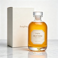 Fabriekslevering 250ml 375ml 500ml Luxe Glazen Fles met Houten Kurk voor Fruitwijn Whisky Likeur Drank