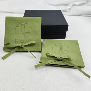 Top-Ranking Custom stampato gioielli in microfibra busta custodia in finta pelle scamosciata regalo sacchetti Logo espositore gioielli