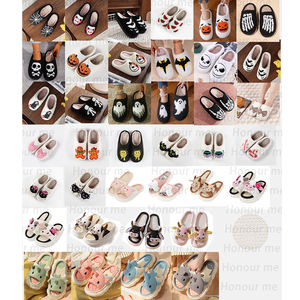 Netter Cartoon Animal Print Plüsch für Hausschuhe für Frauen Evil Eye <span class=keywords><strong>Frog</strong></span> Rabbit Winter House Home Weiblicher Pantoffel Bequemer Fuzzy - Product Image 6