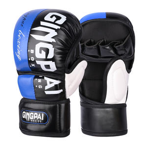 Pour les gants d'entraînement Sanda MMA en cuir PU lacé à demi-doigts professionnels - Product Image 3
