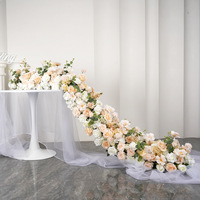 Chemin de table de luxe en soie artificielle, design floral, 2M*40CM, pour mariage, allée de cérémonie, couleur personnalisable, IFLOWERGROUP