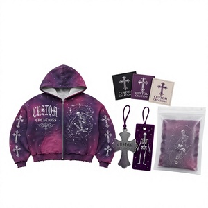 Sudadera con Capucha y Cremallera Estilo Gótico Personalizada para Hombre, Corte Regular, 100% Algodón Felpa, Transpirable, Informal de Invierno - Product Image 6