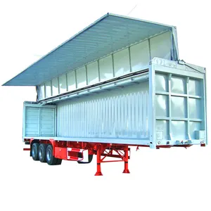 Euro3/4/5/6 12 meter Box Wing Truck Long Cargo Dry van Truck Semi Trailer from factory direct supply