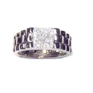 Precio de fábrica hijo Gay marido desgaste diario diseño oro blanco 18 quilates, Real diamante redondo joyería de anillo de hombre para hombre de regalo - Product Image 1