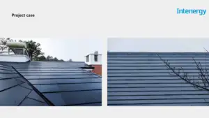 Intenergy güneş tutulmaları çatı kiremitleri BIPV en çok satan akıllı yeşil bina 30W Customersized güneş enerjili kiremitler çatı kiremitleri
