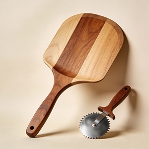 Set Pala per Pizza in Legno con Rotella <span class=keywords><strong>Tagliapizza</strong></span>, Spatola Premium per Pizza con Rotella <span class=keywords><strong>Tagliapizza</strong></span> per Cuocere Pizza e Pane Fatti in Casa - Product Image 1