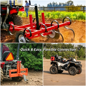 Cultivateur à attacher pour UTV/ATV, mini-motoculteur à dents en S avec vérin de levage manuel pour jardin et petites surfaces - Product Image 2