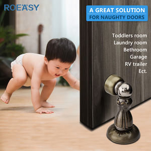 ROEASY – butoir de porte magnétique d'intérieur, quincaillerie de porte de style européen classique, bouchon de poussière de porte en laiton doré - Product Image 5