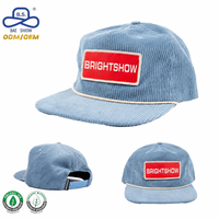 Gorras de Béisbol de Moda con Visera Plana de Pana y Cuerda, Fabricante de Gorras, Tendencia, MOQ Bajo, Personalización para Ropa Urbana Unisex