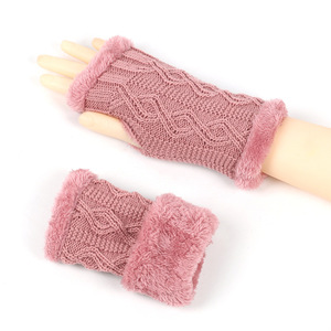 売れ筋のウォームニット手首ウォーマー、耐寒性と指なし手袋、偽袖、子供用手袋卸売。 - Product Image 1