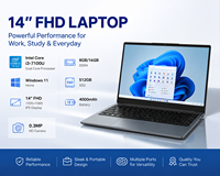 Nouvel ordinateur portable 14 pouces Intel Core I3-7100U 16 Go de RAM 512 Go de SSD Écran FHD 1920x1080 Windows 11 Business Office Notebook PC