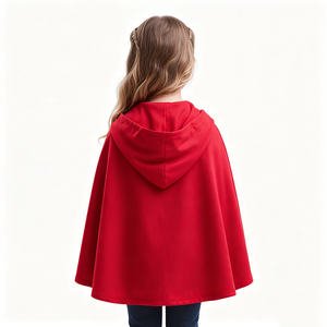 Capa con capucha <span class=keywords><strong>roja</strong></span> para niños, disfraz de <span class=keywords><strong>Caperucita</strong></span> <span class=keywords><strong>Roja</strong></span> para niñas, disfraz de cuento de hadas para Halloween - Product Image 3
