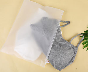 Hot Sale Clear Frosted Zipper <b>Bag</b> Custom Logo Zip <b>Lock</b> <b>Bags</b> CPE Plastic Sock Packaging Pouch <b>Bag</b> Zipper <b>Bags</b> with White Ring - Product Image 4