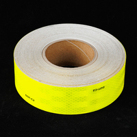 Ruban réfléchissant fluorescent jaune DOT-C2, haute visibilité, imperméable, ignifuge, en PVC/PET, auto-adhésif, pour camion
