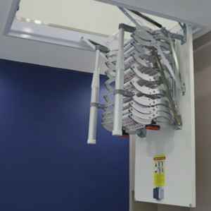 Modern Ontworpen Automatische Indoor Intrekbare Zoldertrap Lift <span class=keywords><strong>Super</strong></span> <span class=keywords><strong>Ladder</strong></span> Met Telescopische En Opvouwbare Stalen Kenmerken - Product Image 1