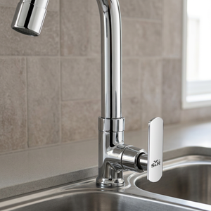 Grifo de Cocina de Aleación de Zinc Duradero con Caño Giratorio Alto Tipo Cuello de Cisne, Montado en Cubierta, para Fontanería Moderna - Product Image 3