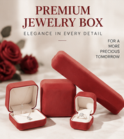 Coffret à bijoux en velours de haute qualité, assortiment de quatre couleurs, étui d'emballage personnalisé avec logo pour bijoux de mariage et de fiançailles
