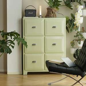 Gabinete Metálico Pequeño de 4 Cajones, Mueble de Almacenamiento para Sala de Estar, Estilo Retro Japonés, Uso Interior - Product Image 3