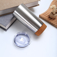 Tasse thermos en acier inoxydable de qualité alimentaire sans BPA avec couvercle fond en liège 600ML tasse à café sous vide double couche extérieure 20OZ