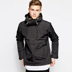 <b>Men's</b> Waterproof Breathable Outdoor Hooded <b>Windbreaker</b> Jacket Solid <b>Black</b> Zipper Front Casual Autumn Outerwear Regular Fit - Product Image 1