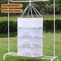 3-laags opvouwbaar hangend droognet met ritssluiting, gaasrek, voedselmand, vis, kruiden, groenten, vlees, kleding, buitenlucht, opbergruimte voor thuis