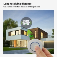 Interrupteur à panneau rond miniature à télécommande AC 85-240V, 1 récepteur avec 1/2 émetteurs, interrupteur de commande sans fil à 50 m de distance