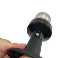 Feu de Navigation LED Multidirectionnel 5" 12-24V 3W, Projecteur de Poteau Noir pour Bateau Kayak et Accessoires Marins
