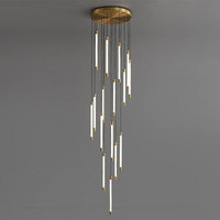 Lustre décoratif moderne Zeal Lighting pour hall d'entrée de villa, tube long réglable en hauteur, pour escalier, plafond haut, hôtel, maison