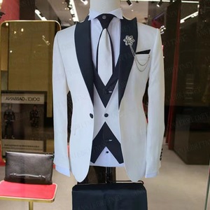 Traje <span class=keywords><strong>de</strong></span> boda <span class=keywords><strong>de</strong></span> tres piezas con abotonadura sencilla y cuentas, talla grande, para el padrino del <span class=keywords><strong>novio</strong></span> en banquetes <span class=keywords><strong>de</strong></span> negocios informales. - Product Image 4