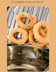 YUEDISI estilo japonés 304 cocina de acero inoxidable Tempura sartén freidora olla profunda con termómetro para Cocina de Inducción - Product Image 2