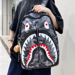 Nouveau style 2026 – Sac à bandoulière multifonctionnel grande capacité Wacky Shark, version coréenne, tendance mode étudiante pour hommes et femmes - Product Image 2