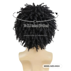 JAMBALAYA Xuchang Hair Factory Nuevo Producto de Fibra Sintética, Peluca de Trenzas Africanas <span class=keywords><strong>para</strong></span> <span class=keywords><strong>Hombre</strong></span>, Estilo Rizado Pequeño en Tubo Negro - Product Image 3