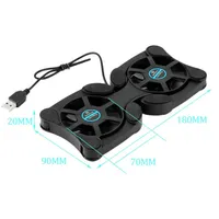 Base de refroidissement USB ventilateur refroidisseur 2 ventilateur Double refroidissement carte de charge adaptée à l'ordinateur portable Portable