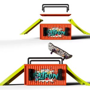 JIESEN DIY <span class=keywords><strong>Skate</strong></span> Maple Double Rocker Lightweight Park Ramp Parts <span class=keywords><strong>Tech</strong></span> <span class=keywords><strong>Deck</strong></span> Scene Venue Model Sets Novelty Toys Gift Skateboard - Product Image 2